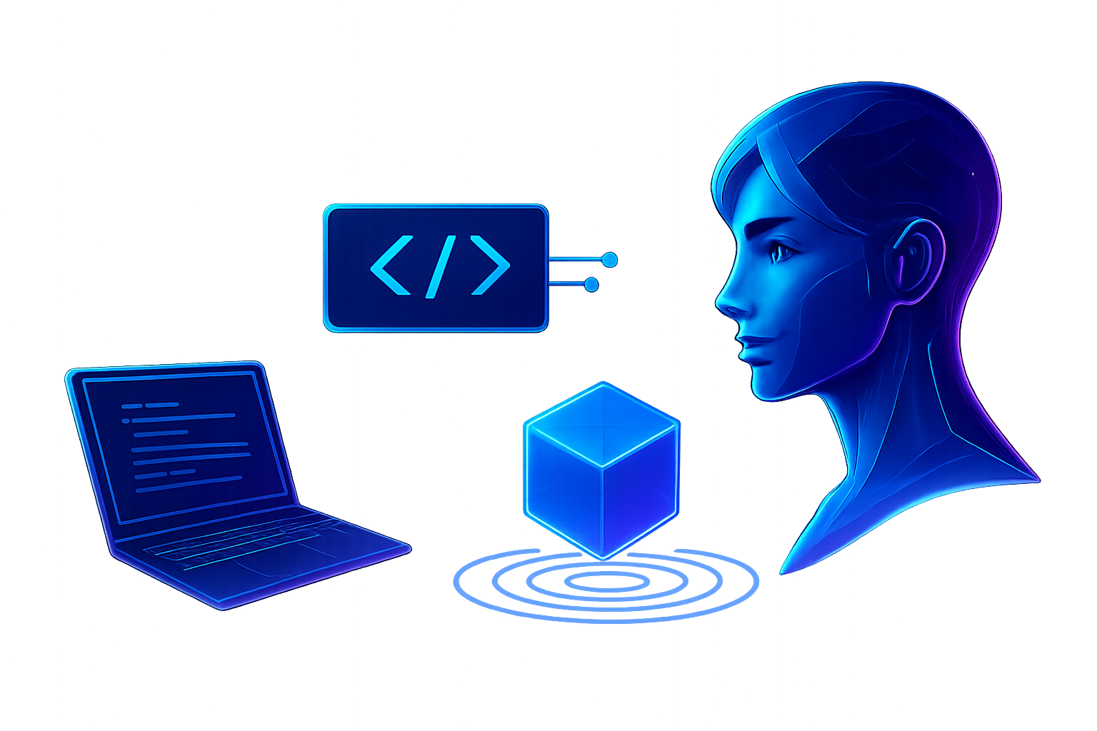 Futuristic Web Development Illustration